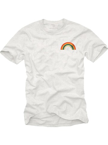 MAKAYA Shirt 'Rainbow' in White: front