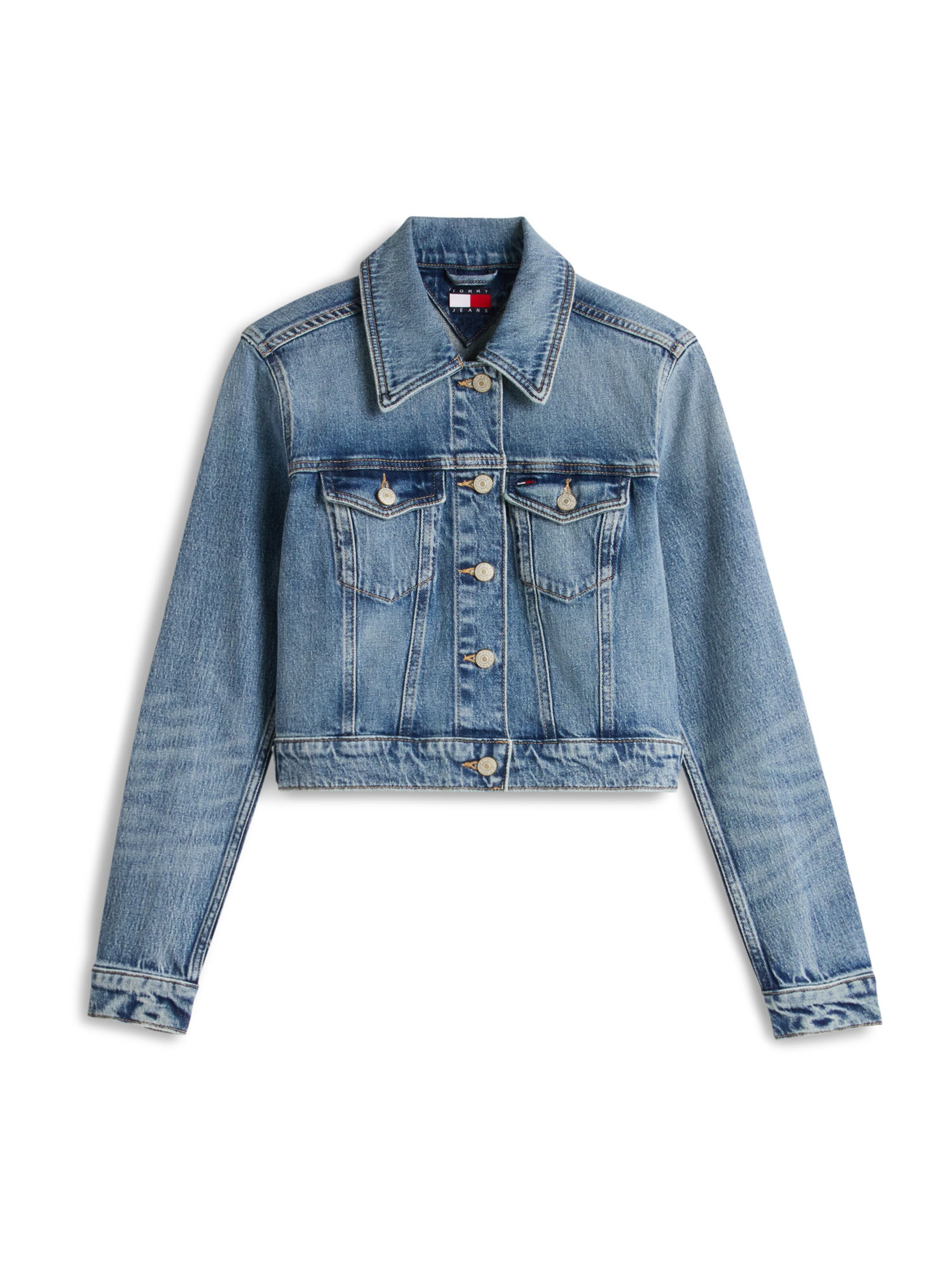 Tommy Jeans Jacke  'VIVIANNE' in XXS in blue denim, Produktansicht