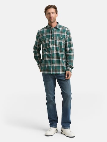 TOM TAILOR Comfort fit Button Up Shirt in Green