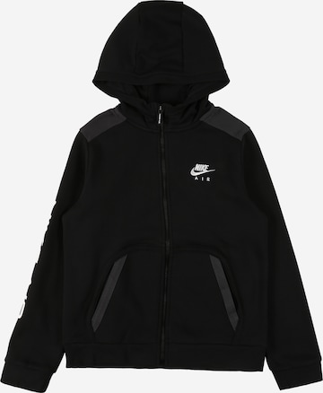 Nike Sportswear Zip-Up Hoodie in Black: front