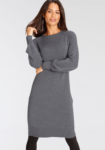 LAURA SCOTT Knitted dress in Grey: front