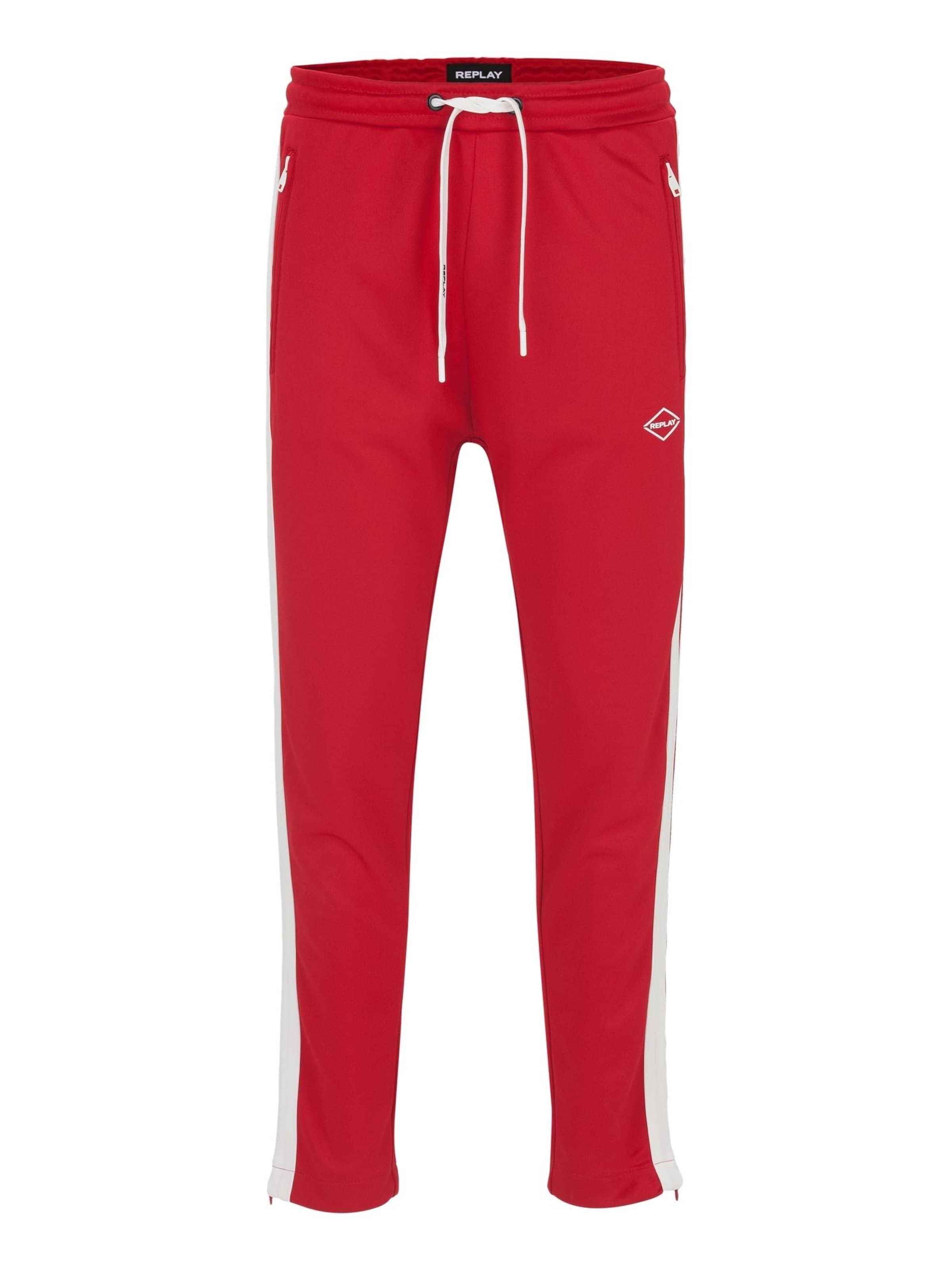 REPLAY Trousers 'Tech Fleece' in Red / White, Item view