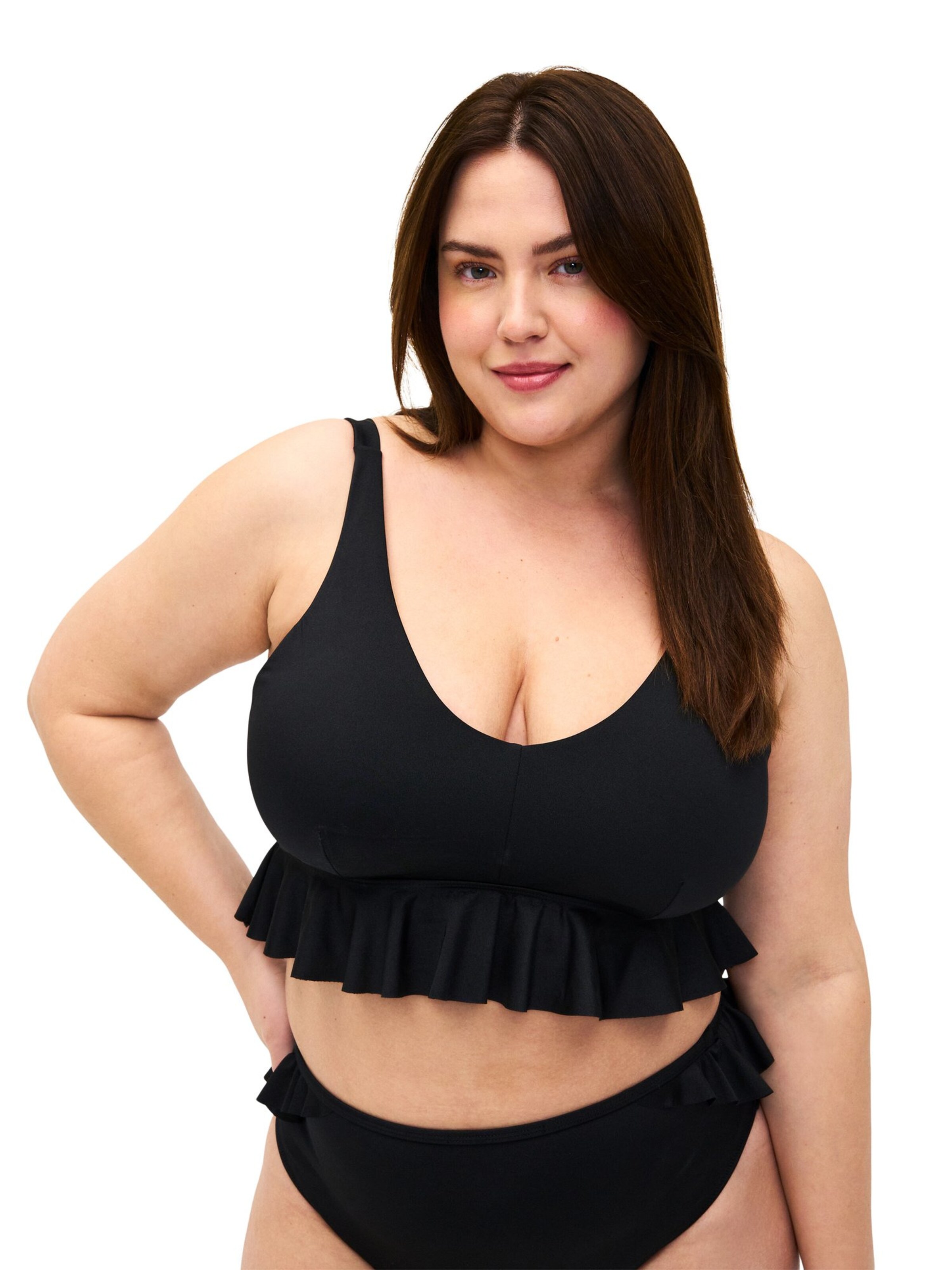 Swim by Zizzi Μπουστάκι Τοπ μπικίνι 'SENYA' σε μαύρο: μπροστά