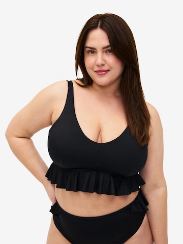 Swim by Zizzi Bustier Bikinioverdel 'SENYA' i sort: forside