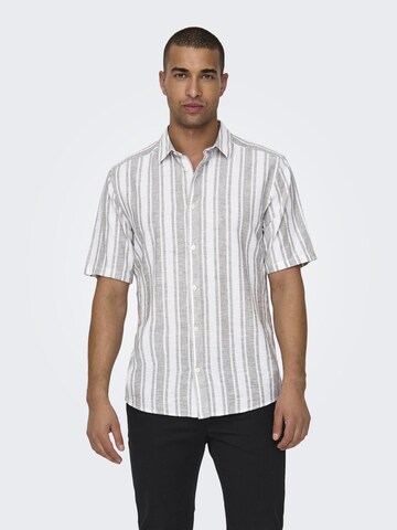 Only & Sons Slim fit Overhemd 'CAIDEN' in Groen: voorkant