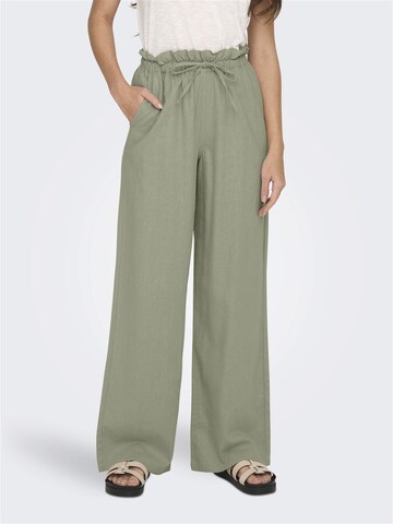 ONLY Wide leg Broek 'CARO' in Groen: voorkant