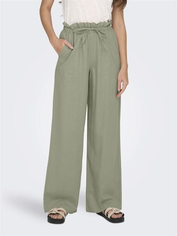 ONLY Wide leg Pants 'CARO' in Green: front