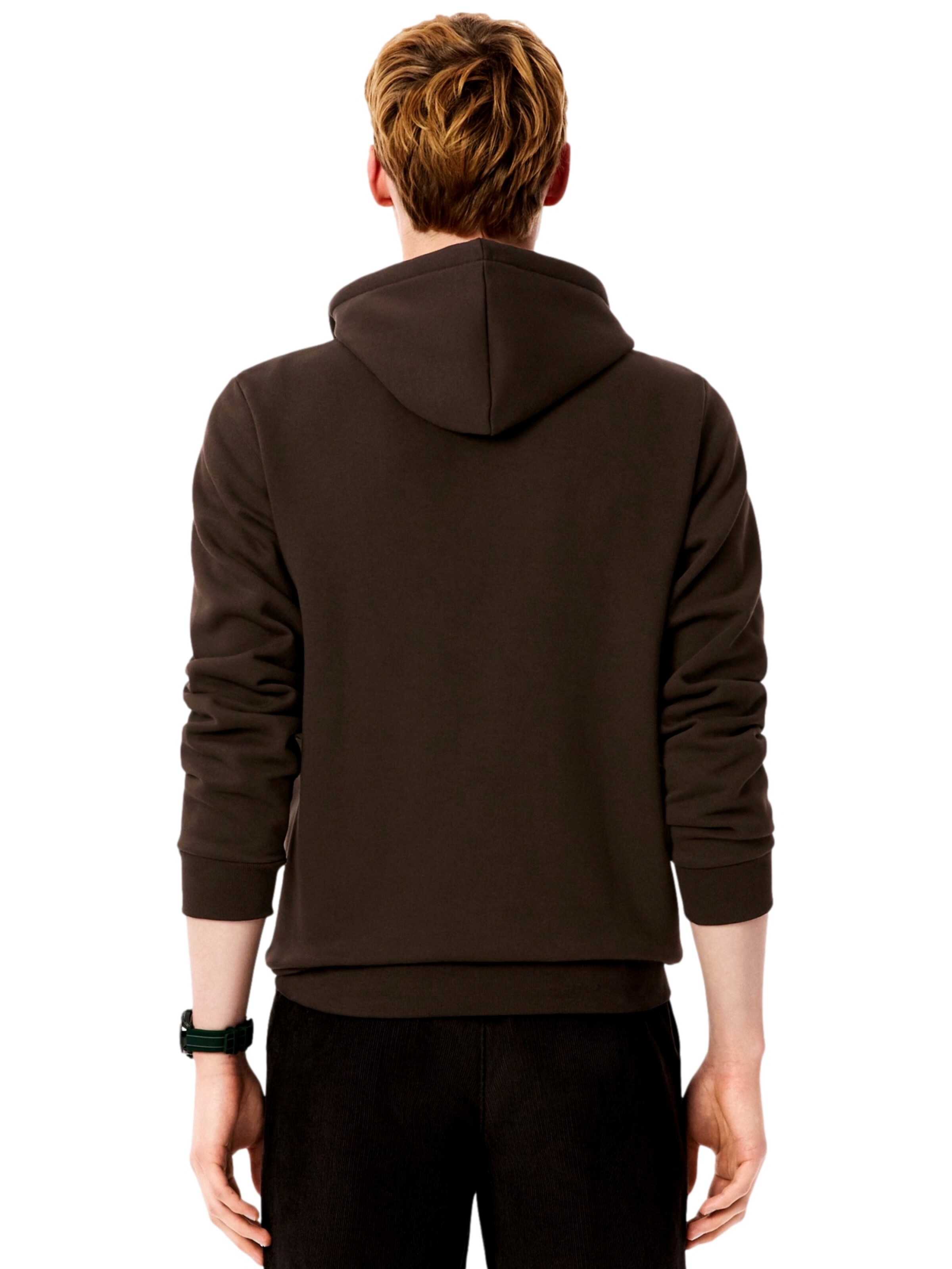 LACOSTE Zip-Up Hoodie in Brown