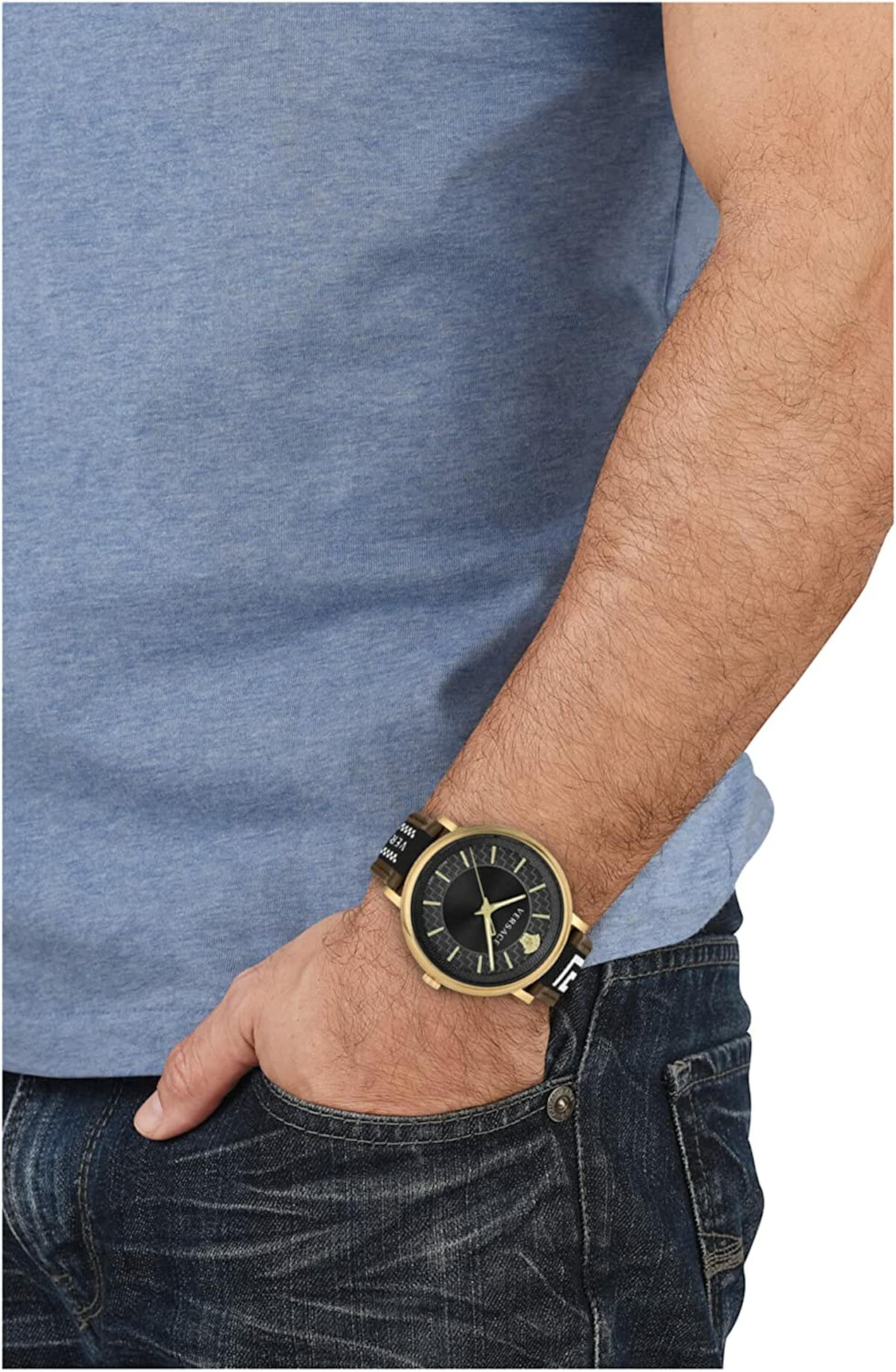 VERSACE Analog Watch in Black: front