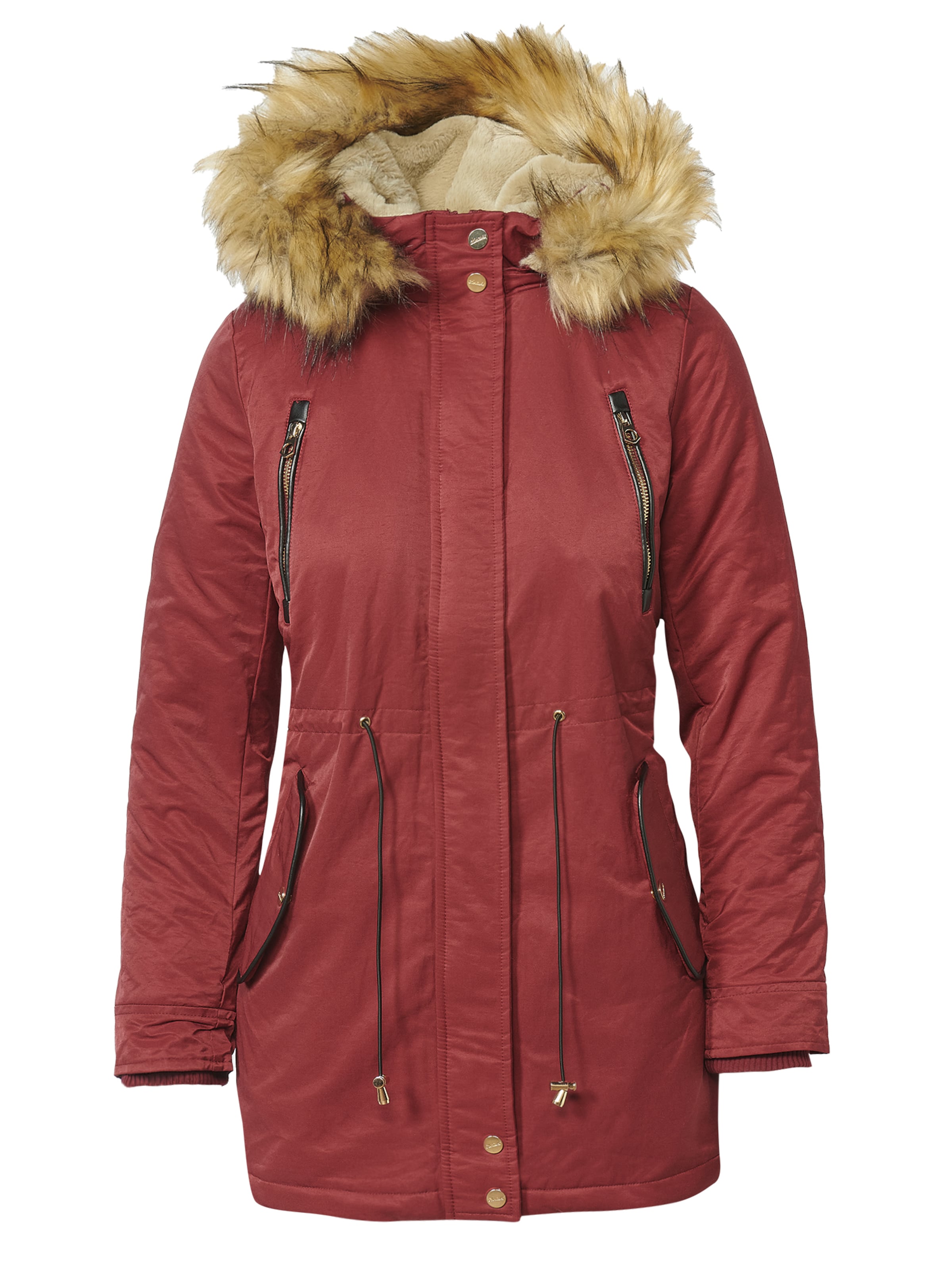 KOROSHI Prehodna jakna | bež / temno rdeča barva, Prikaz izdelka