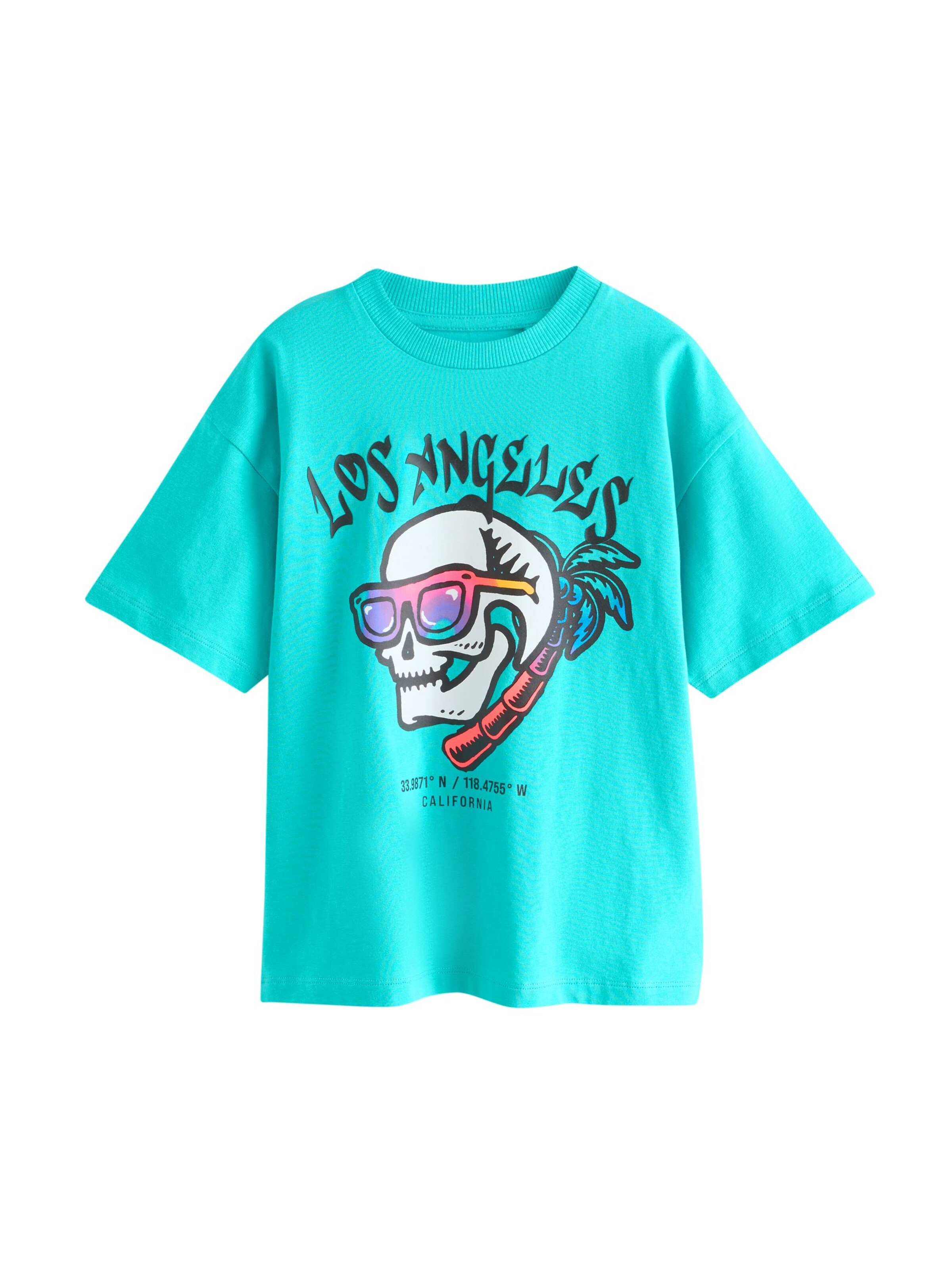 Next T-Shirt in 98 in türkis / dunkellila / schwarz / weiß, Produktansicht