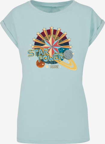 ABSOLUTE CULT Shirt 'Captain Marvel - Movie Star Power' in Blue: front