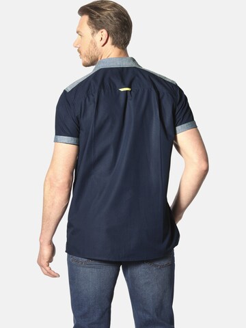 Jan Vanderstorm Comfort fit Button Up Shirt 'Herkko' in Blue