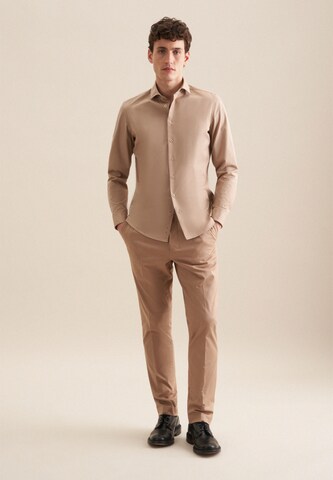 Coupe slim Chemise SEIDENSTICKER en beige