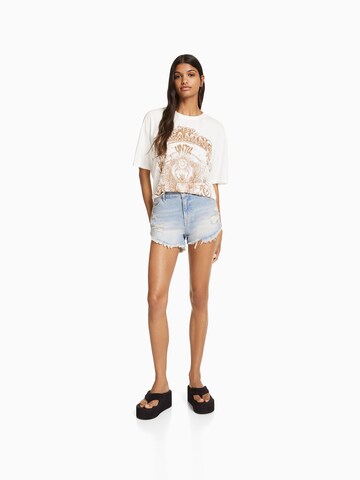 T-shirt Bershka en blanc