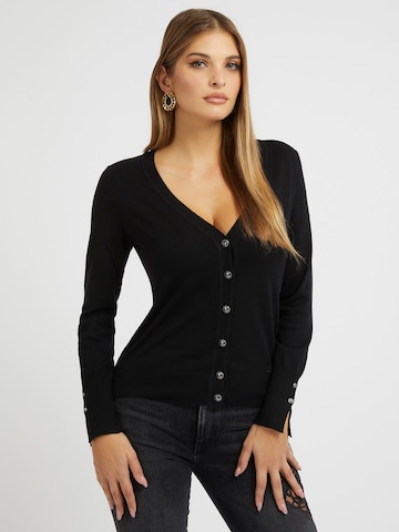 GUESS Knit Cardigan 'Zena' in Black: front