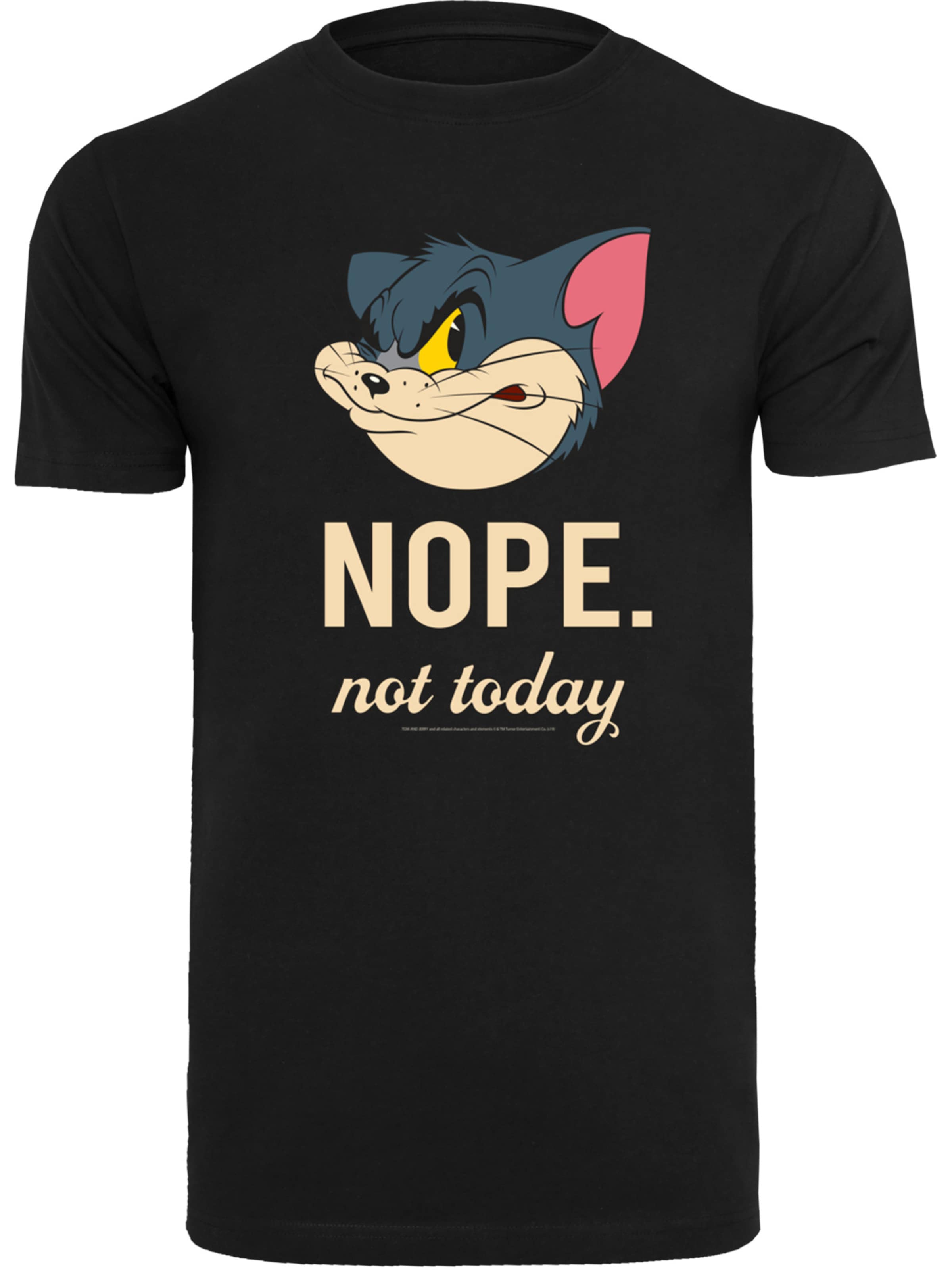 F4NT4STIC T-Shirt 'Tom und Jerry Nope Not Today' in Schwarz: Vorderseite