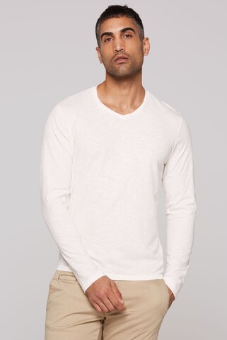 CMPD Longsleeve mit V-Neck in Weiß: Vorderseite