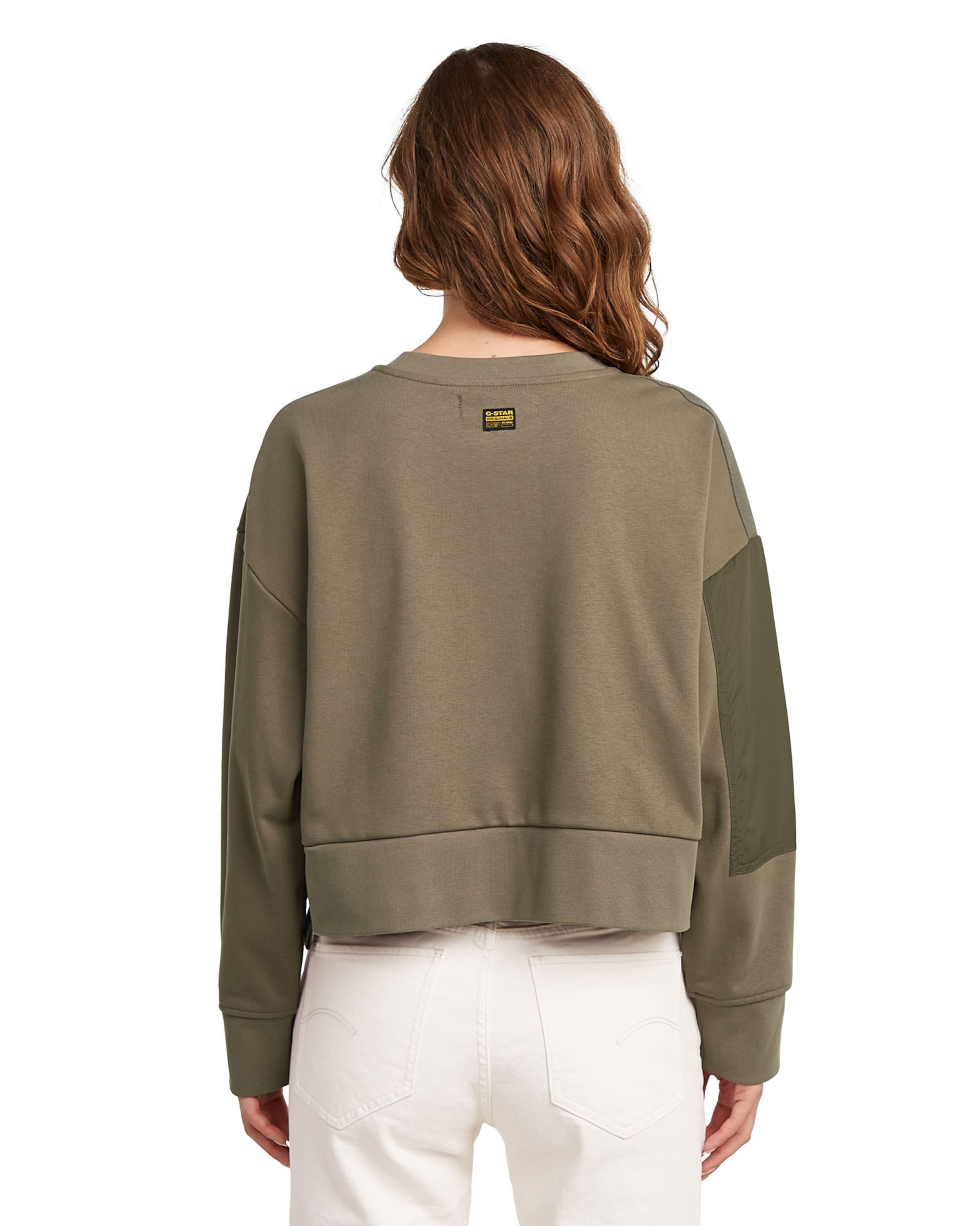 G-STAR Sweatshirt 'Heritage Hardware Loose Cropped Sweater' in Brown