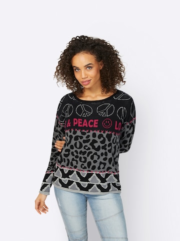 Pull-over heine en noir : devant