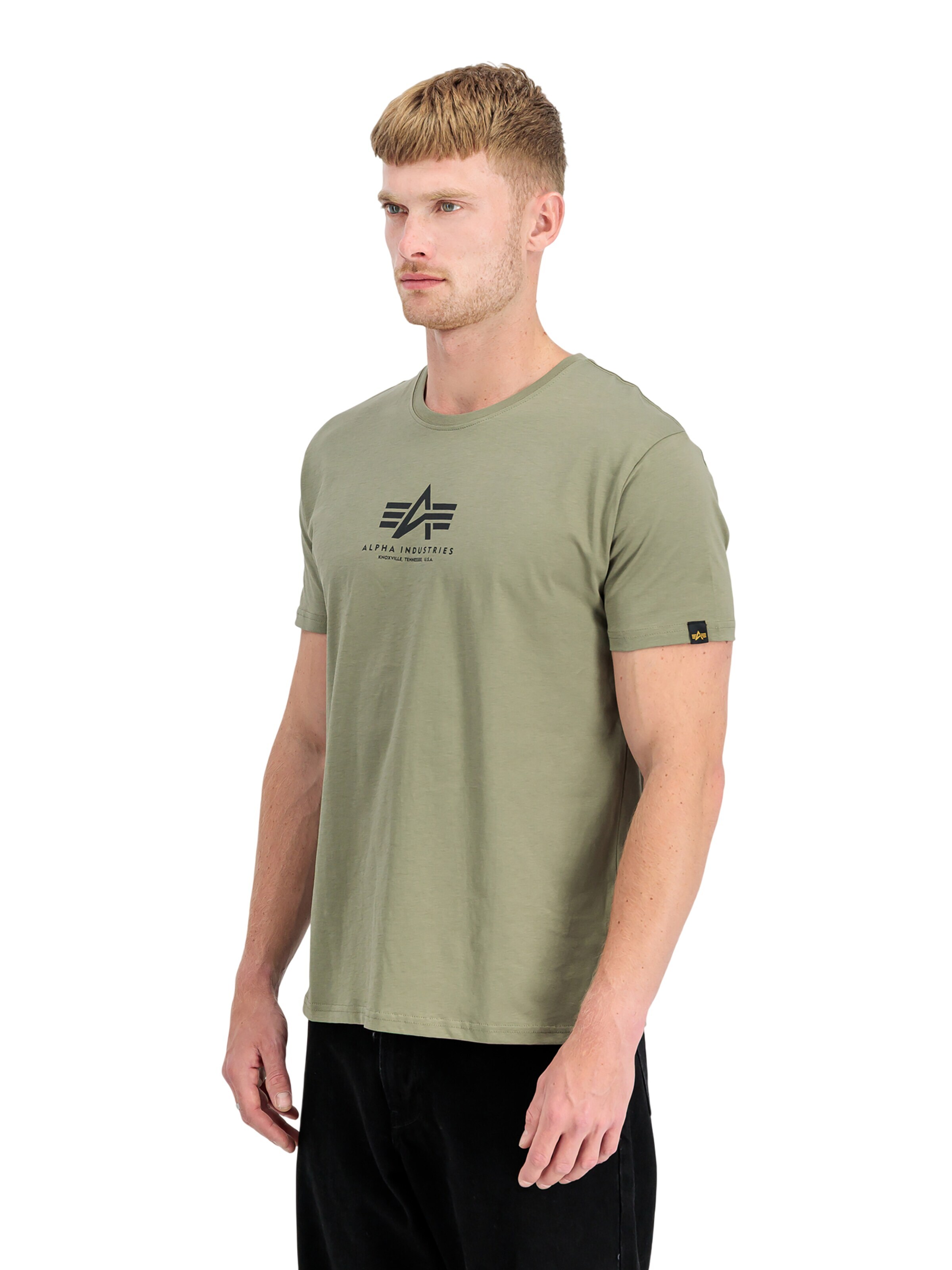ALPHA INDUSTRIES Shirt 'Basic Mid Logo'‌‌ in Grün