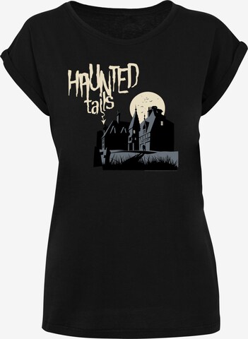 F4NT4STIC Shirt 'Haunted Tails' in Zwart: voorkant