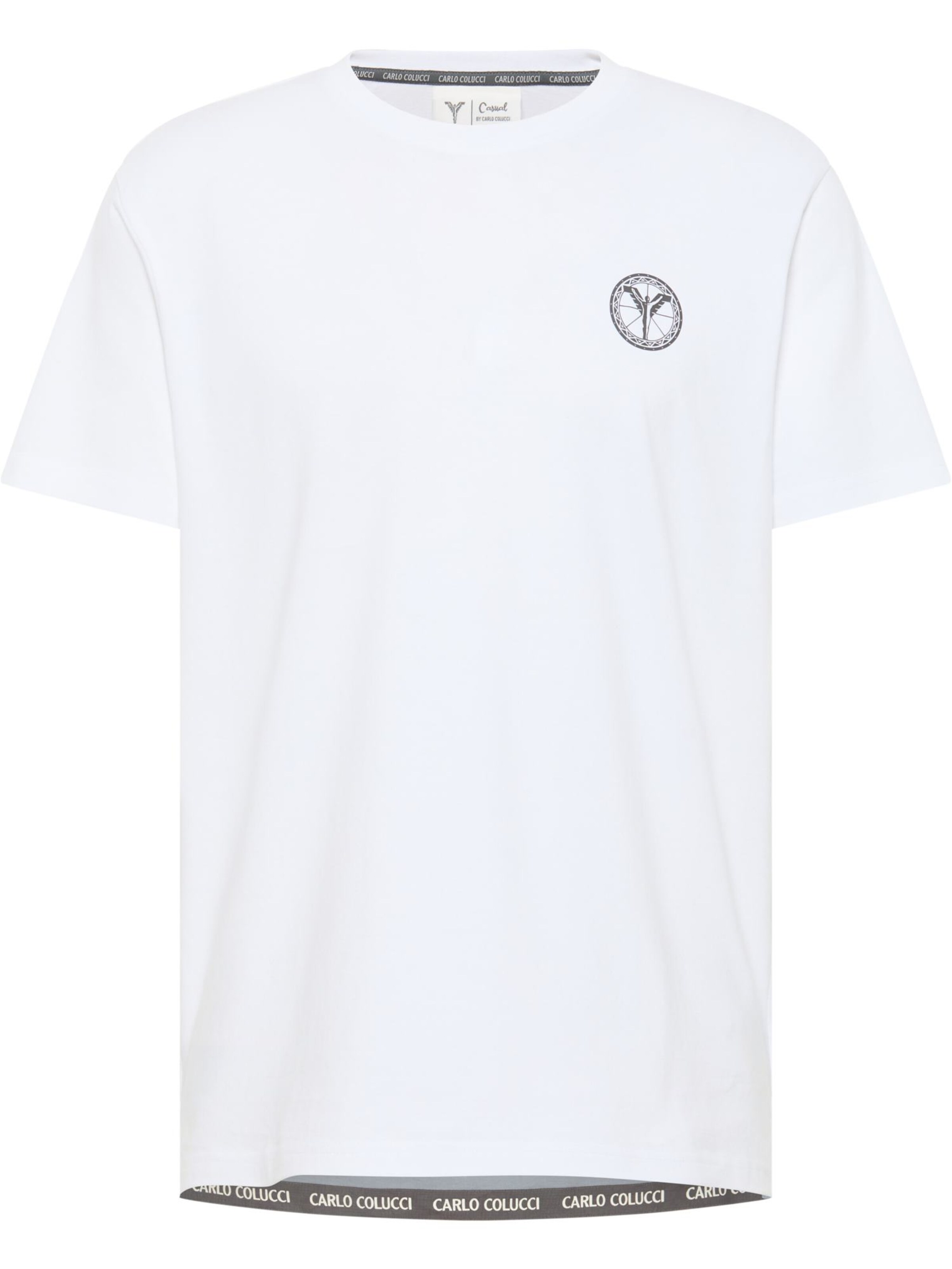 T-Shirt ' Demitri ' Carlo Colucci en blanc : devant