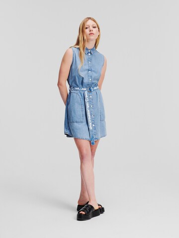 KARL LAGERFELD JEANS Shirt Dress in Blue: front