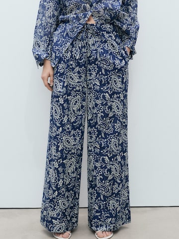 MANGO Loose fit Pants 'NEMO' in Blue: front