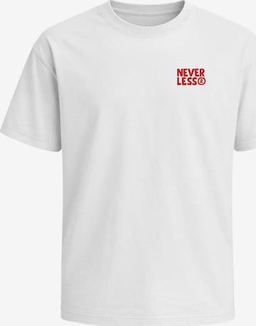 Neverless Shirt 'Eat Pasta Ride Fasta' in White: front