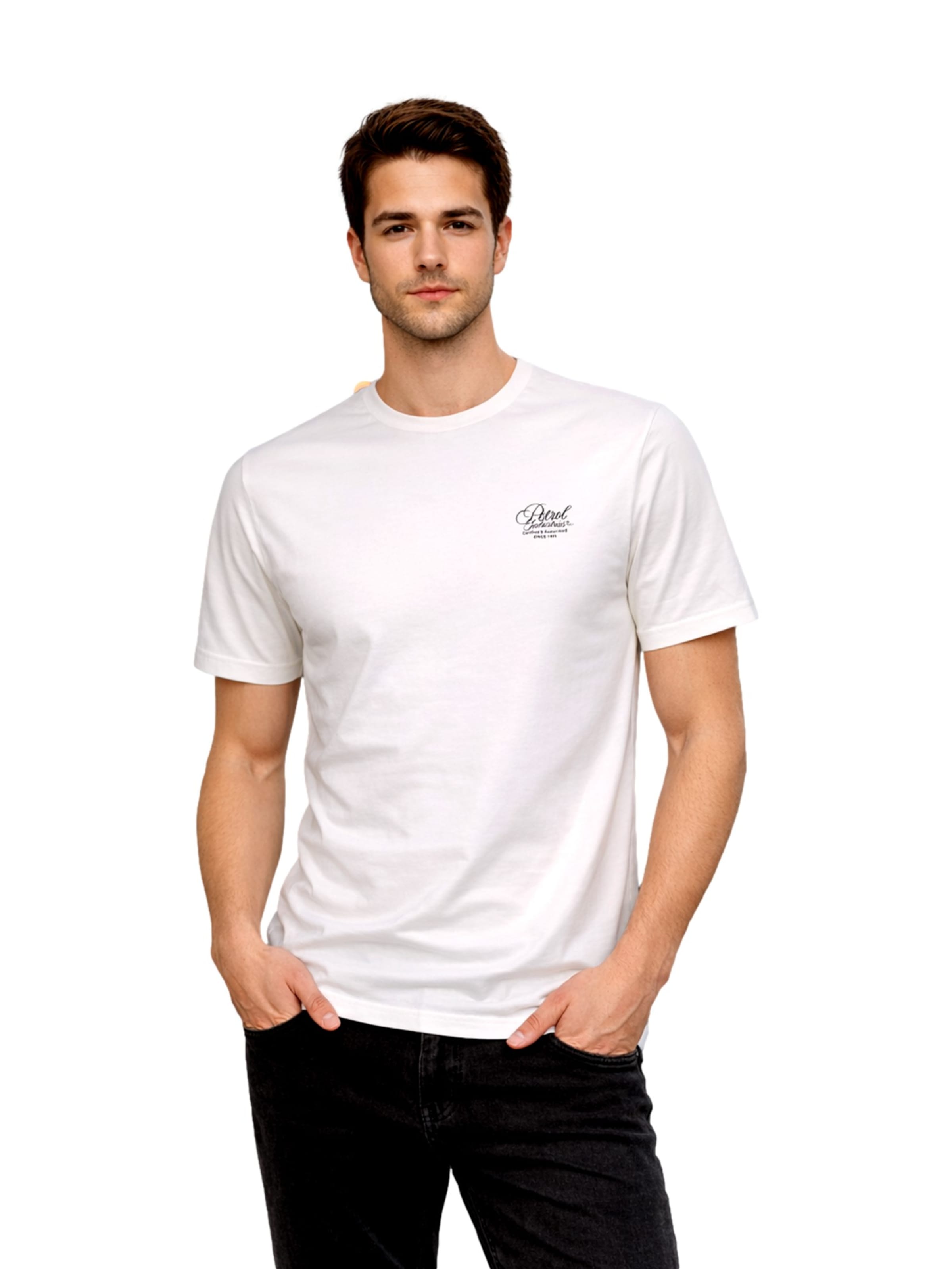 T-Shirt Petrol Industries en blanc : devant