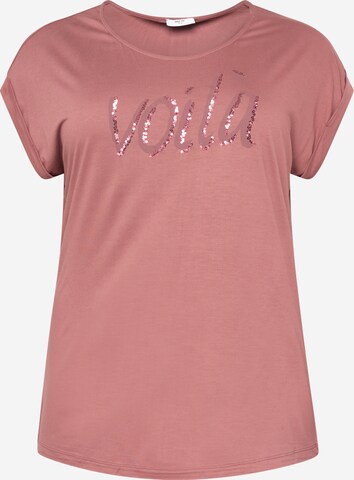 T-shirt 'Justine' ABOUT YOU Curvy en rose : devant