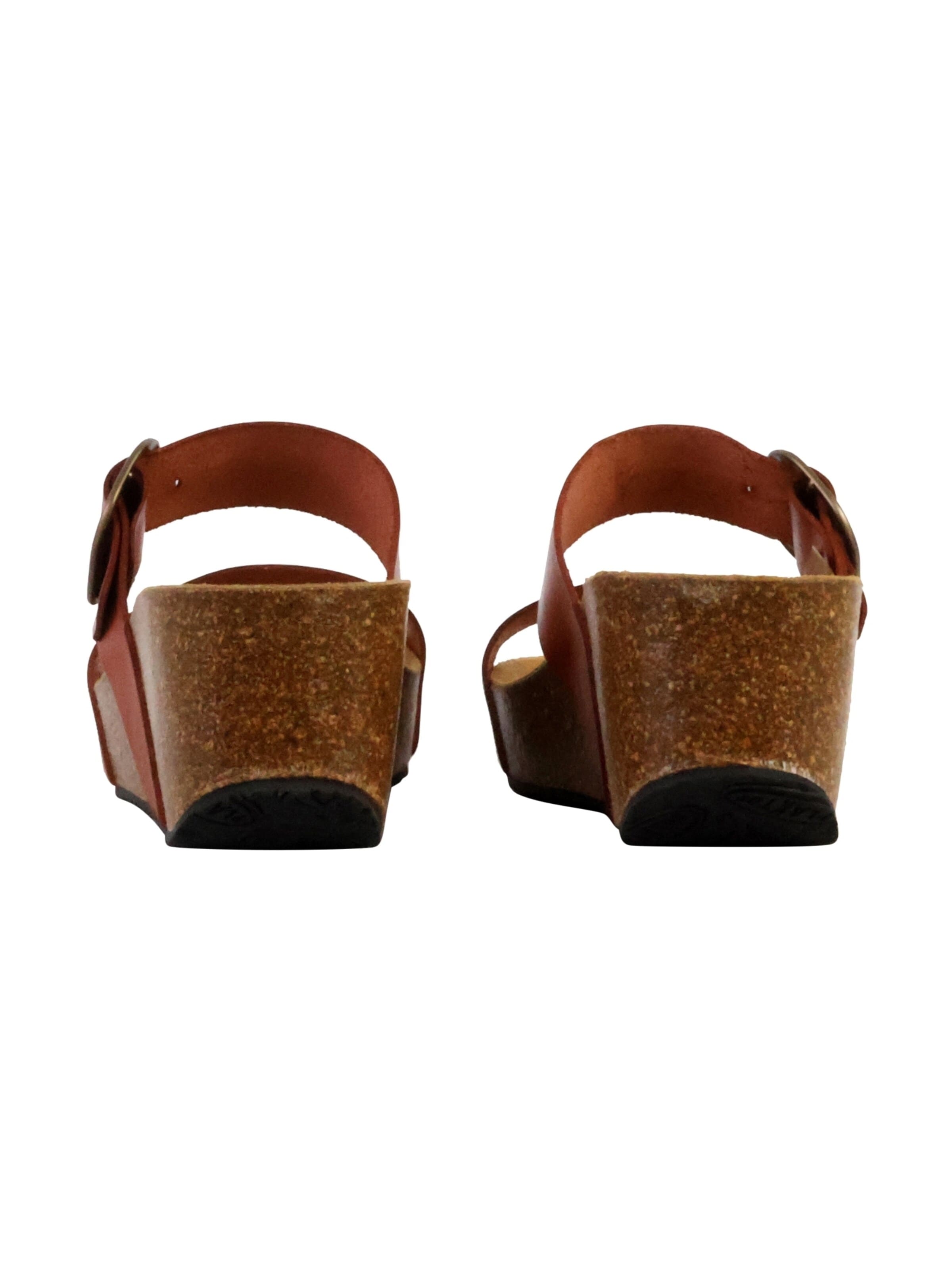Mule 'So Rock Keilabsatz-Pantoletten aus Leder' Plakton en marron