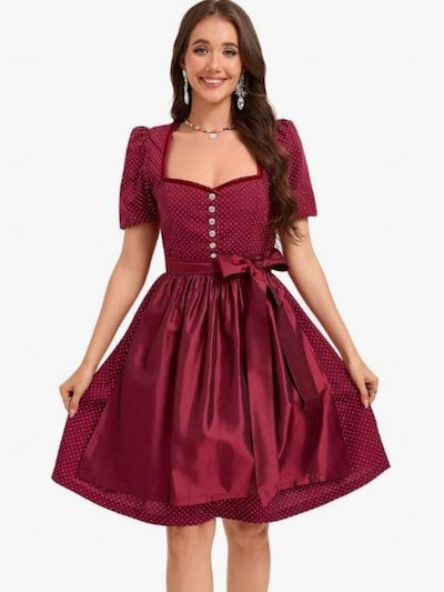 Yesfashion Dirndl‌ in 52 in weinrot, Produktansicht