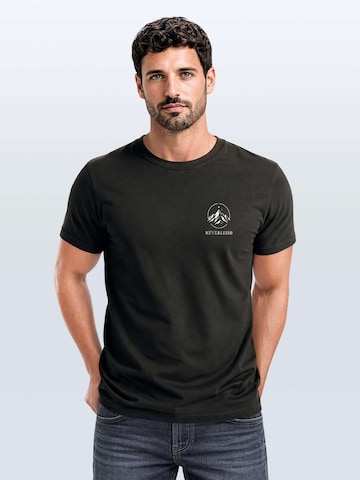 Neverless Shirt 'Berg Mond Welle' in Grey: front