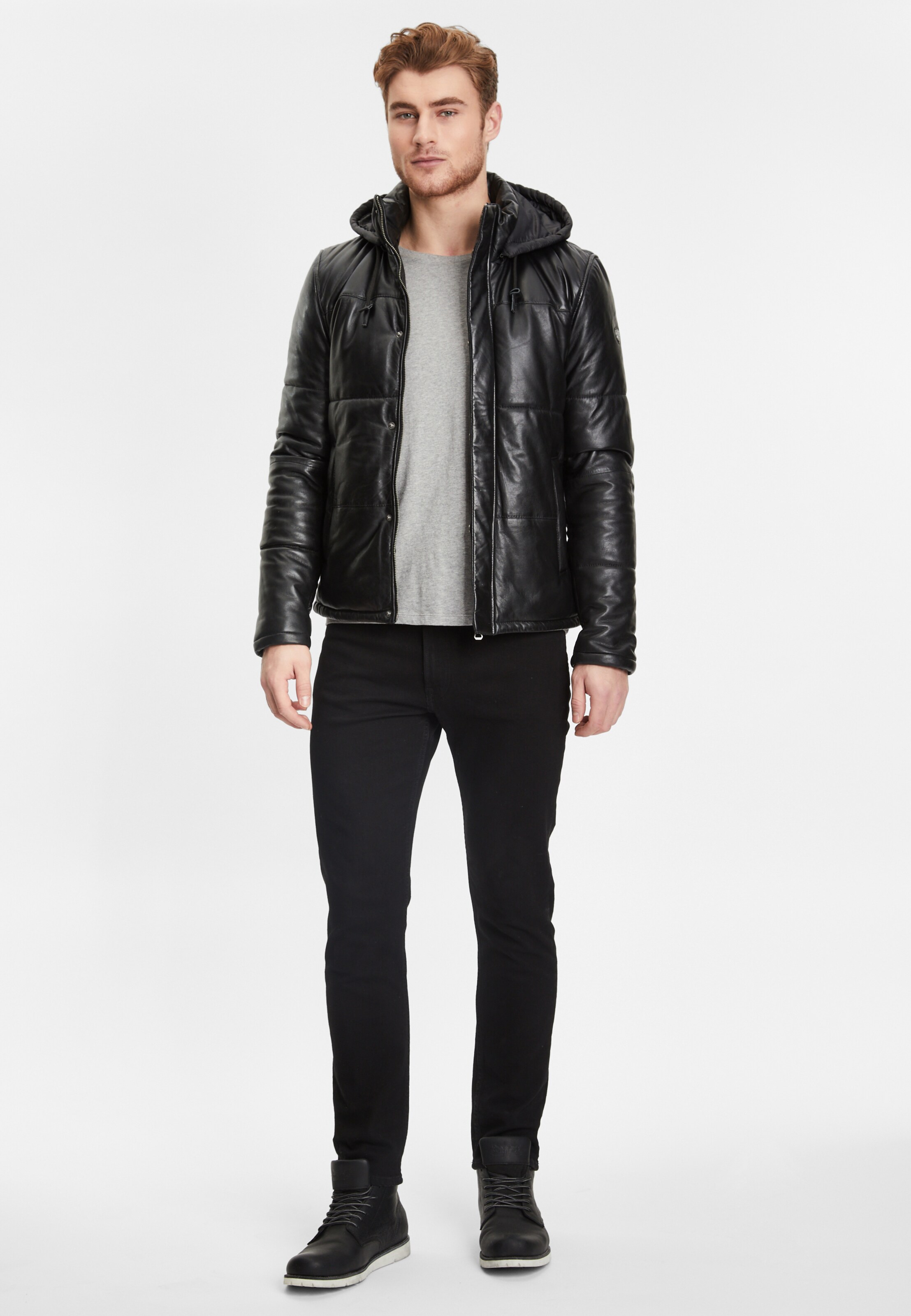Männer Große Größen Gipsy Lederjacke in Schwarz - XT31678 Männer Große Größen Gipsy Lederjacke in Schwarz - XT31678