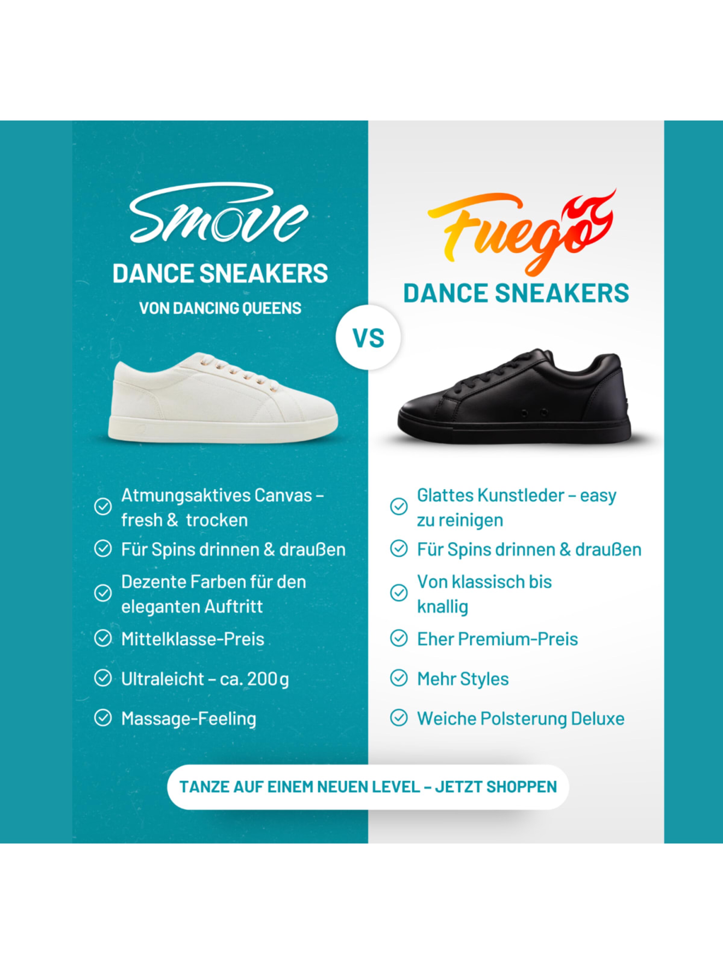 Dancing Queens Sneakers 'SMOVE Dance Sneaker' in Black