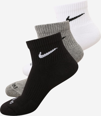 Sportinės kojinės 'Everyday Plus' iš NIKE, spalva – margai pilka / juoda / balta, Prekių apžvalga