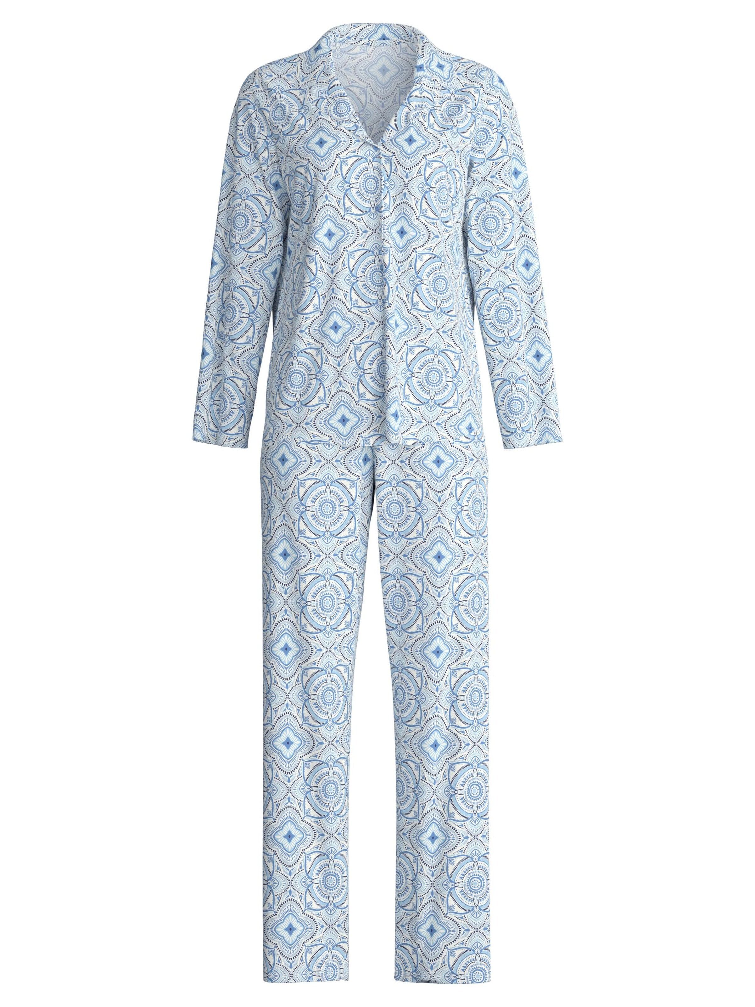 CALIDA Pyjama 'Cotton Special'‌‌‌‌‌ in Blau: Vorderseite