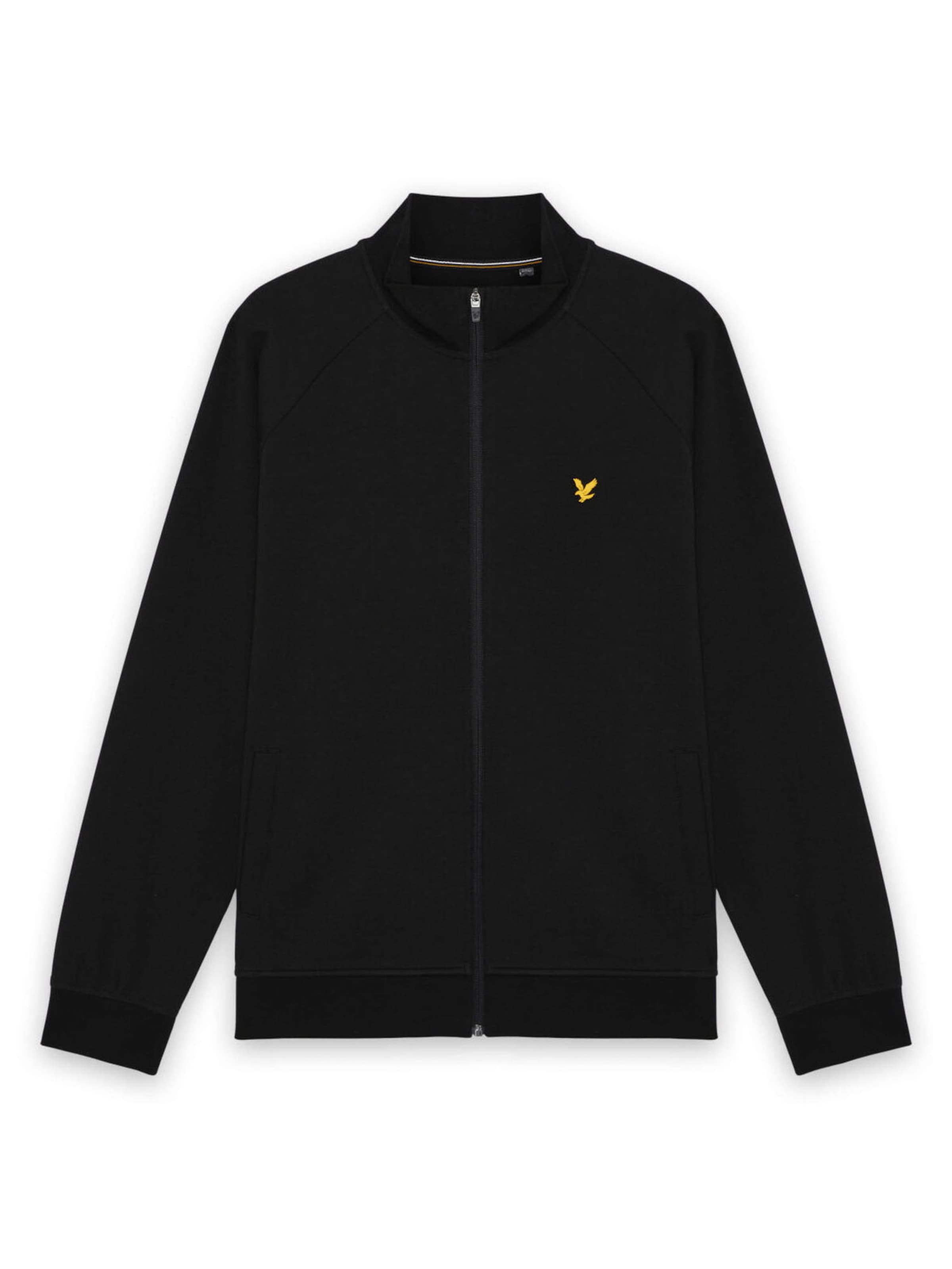 Lyle & Scott Fleece jas in Zwart: voorkant