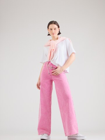rožinė VILA Plačios klešnės Džinsai 'VIEMMI'