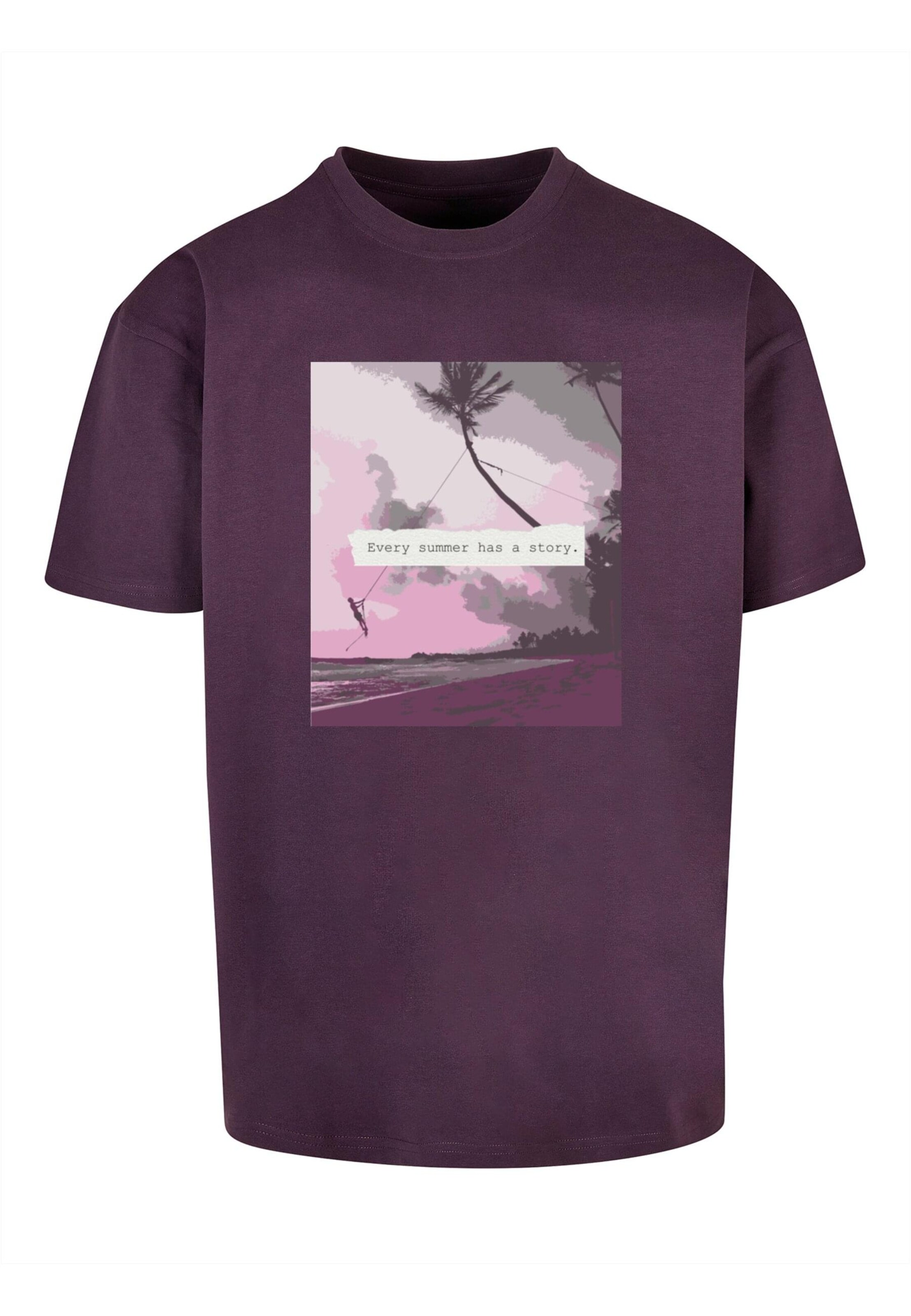 Merchcode Shirt 'Summer - Every summer has a story' in Lila: voorkant