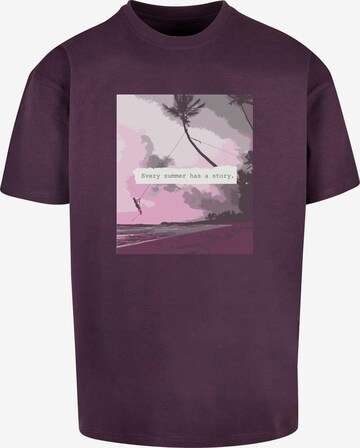 Merchcode Shirt 'Summer - Every summer has a story' in Purple: front