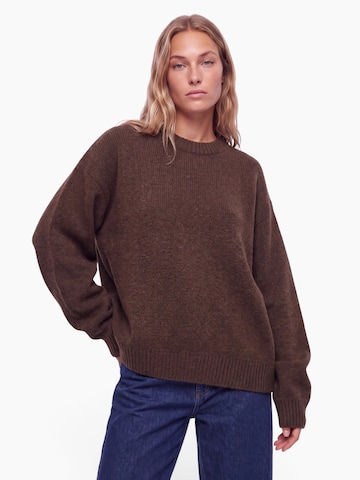 Pullover di hzl the label in marrone: frontale