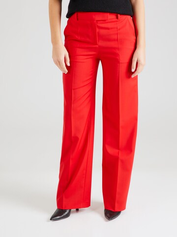 BOSS Loose fit Trousers with creases 'Tilda2' in Red: front