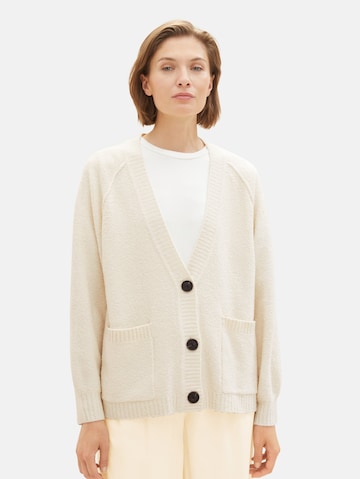 TOM TAILOR Knit Cardigan in Beige: front