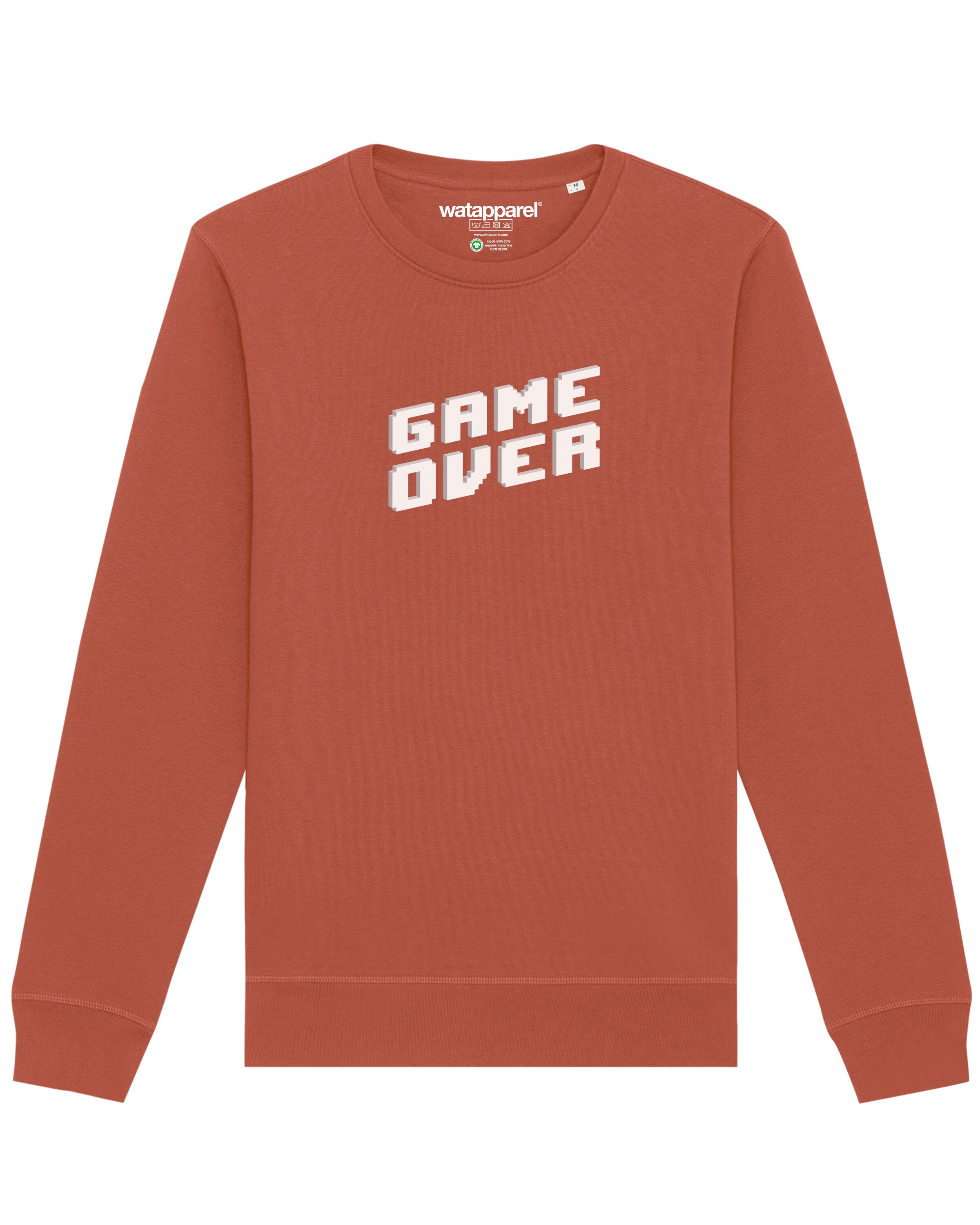 Sweat-shirt ' Game Over ' Watapparel en marron : devant