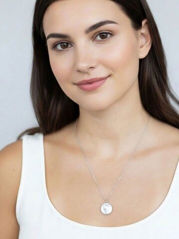 Sergio Engel Ketting 'Beach Kette 02 Elegante Edelstahlkette mit Natursteinanhänger' in Wit: voorkant