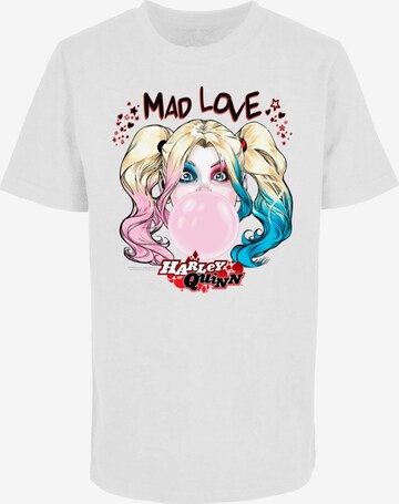 ABSOLUTE CULT Shirt 'Batman - Harley Quinn Mad Love' in Wit: voorkant