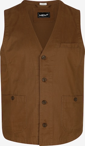 Men Plus Vest in Brown: front